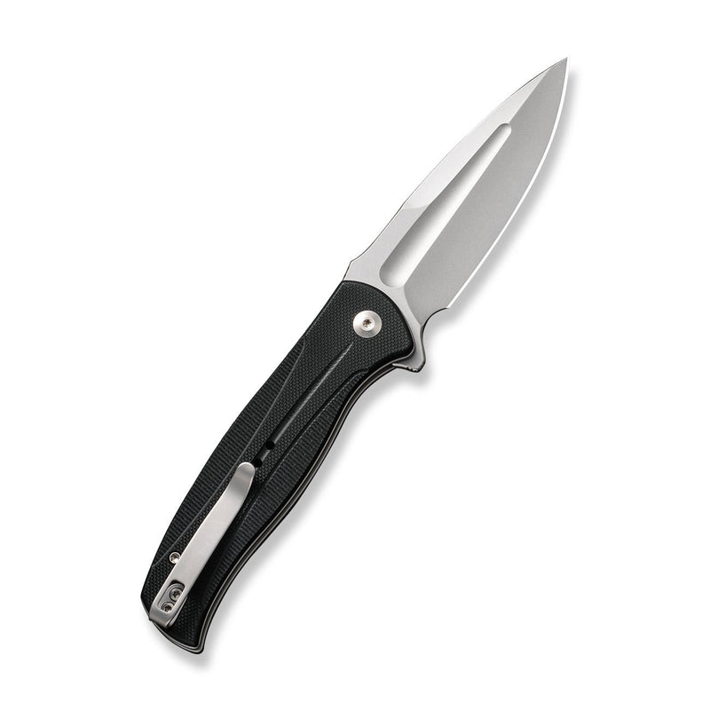 CIVIVI Incindie Flipper & Button Lock Knife Black G10 Handle (3.48" Stonewashed 14C28N Blade) C23053 - 3