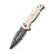 CIVIVI Incindie Flipper & Button Lock Knife Ivory G10 Handle (3.48" Damascus Blade) C23053 - DS1