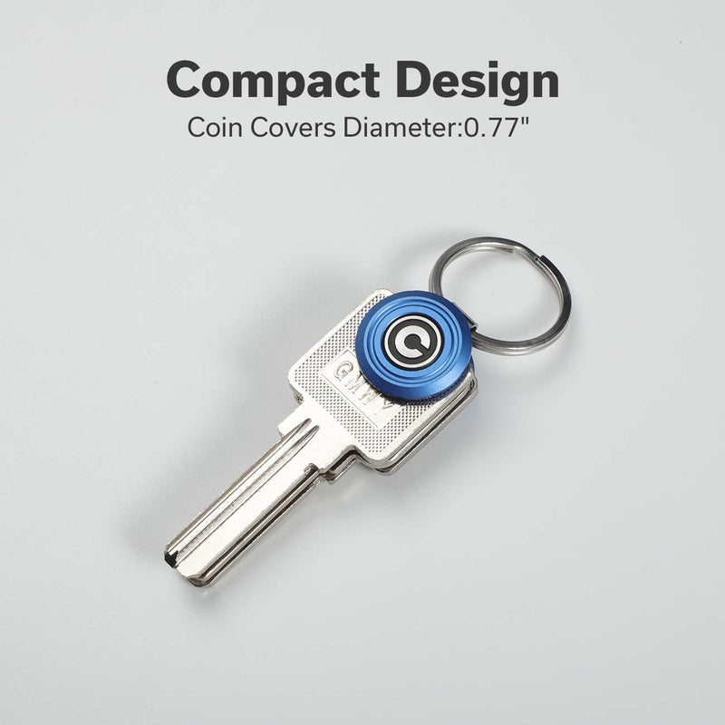 CIVIVI Key Coin Blue Aluminum Pocket Key Organizer C23056 - 2, With 1 PC Plain Key Ring, 6PCS Bronze Washers & Extra 3 PCS Different Length Pivots