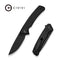 CIVIVI Merit Flipper & Thumb Stud Knife Black G10 Handle (3.28" Black Stonewashed 14C28N Blade) C24012 - 1