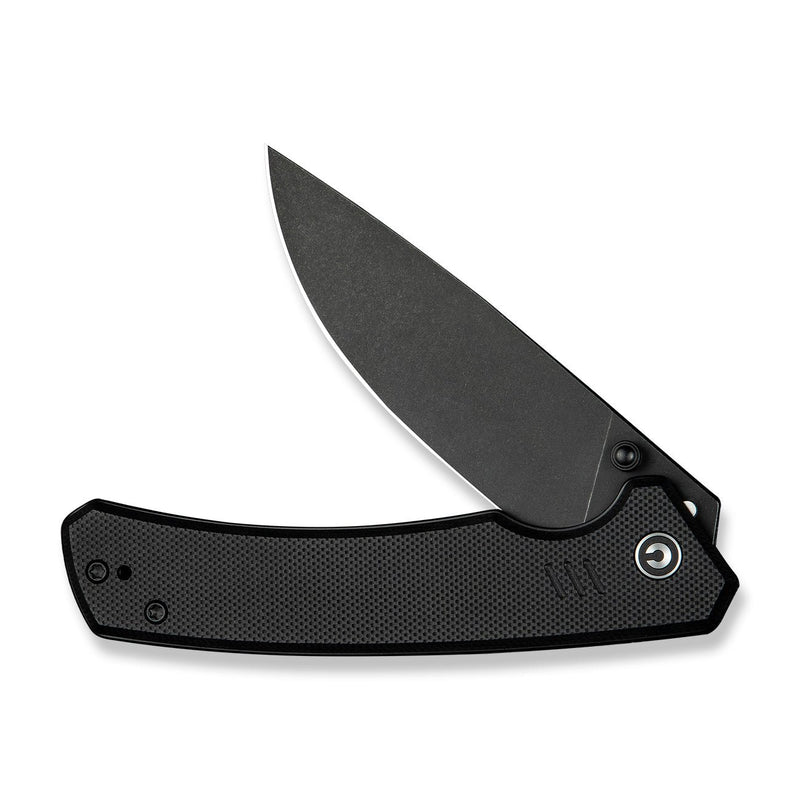 CIVIVI Merit Flipper & Thumb Stud Knife Black G10 Handle (3.28" Black Stonewashed 14C28N Blade) C24012 - 1