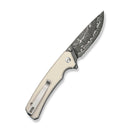 CIVIVI Merit Flipper & Thumb Stud Knife Ivory G10 Handle (3.28" Damascus Blade) C24012 - DS1