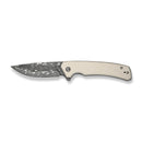 CIVIVI Merit Flipper & Thumb Stud Knife Ivory G10 Handle (3.28" Damascus Blade) C24012 - DS1