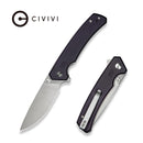 CIVIVI Merit Flipper & Thumb Stud Knife Purple Canvas Micarta Handle (3.28" Satin Finished 14C28N Blade) C24012 - 3