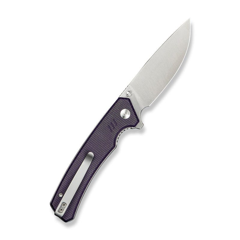 CIVIVI Merit Flipper & Thumb Stud Knife Purple Canvas Micarta Handle (3.28" Satin Finished 14C28N Blade) C24012 - 3