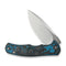 CIVIVI Mini Praxis Flipper Knife Arctic Storm Fat Carbon Fiber Handle (2.98" Satin Finished CPM S35VN Blade) C18026CB - 1
