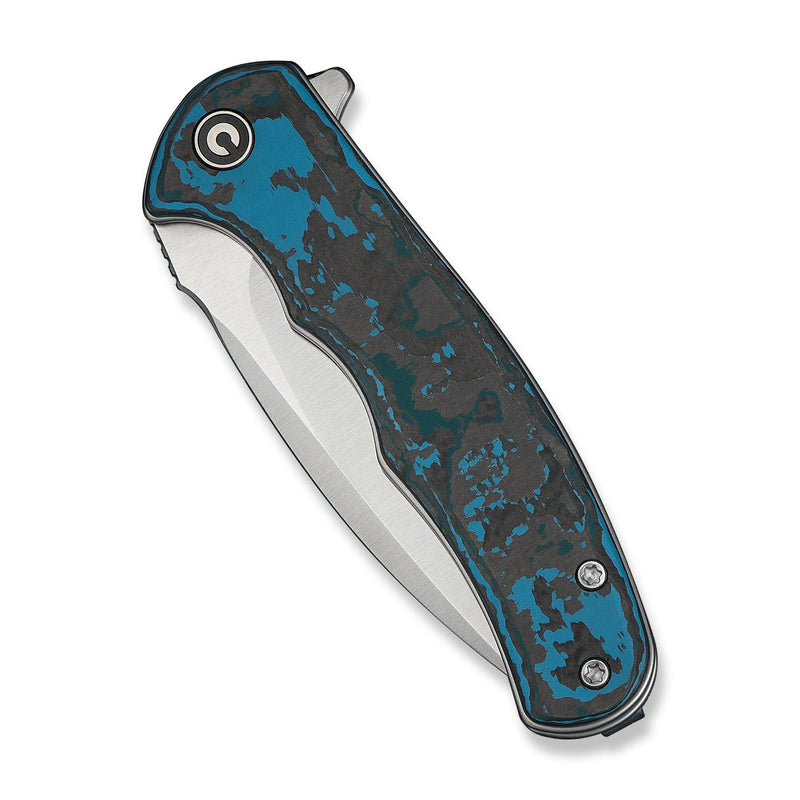 CIVIVI Mini Praxis Flipper Knife Arctic Storm Fat Carbon Fiber Handle (2.98" Satin Finished CPM S35VN Blade) C18026CB - 1