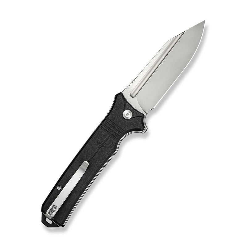 CIVIVI Neurohaptic Flipper & Button Lock Knife Black Shredded G10 Handle (3.74" Stonewashed Nitro - V Blade) C23080 - 2