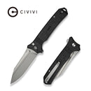 CIVIVI Neurohaptic Flipper & Button Lock Knife Black Shredded G10 Handle (3.74" Stonewashed Nitro - V Blade) C23080 - 2