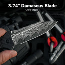 CIVIVI Neurohaptic Flipper & Button Lock Knife Carbon Fiber & G10 Handle (3.74" Damascus Blade) C23080 - DS1