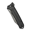 CIVIVI Neurohaptic Flipper & Button Lock Knife Carbon Fiber Overlay On Black G10 Handle (3.74" Damascus Blade) C23080 - DS1