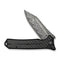 CIVIVI Neurohaptic Flipper & Button Lock Knife Carbon Fiber Overlay On Black G10 Handle (3.74" Damascus Blade) C23080 - DS1