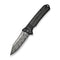 CIVIVI Neurohaptic Flipper & Button Lock Knife Carbon Fiber Overlay On Black G10 Handle (3.74" Damascus Blade) C23080 - DS1