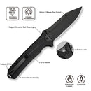 CIVIVI Neurohaptic Flipper & Button Lock Knife G10 Handle (3.74" Nitro - V Blade) C23080 - 1