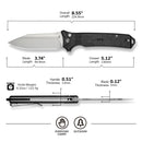 CIVIVI Neurohaptic Flipper & Button Lock Knife G10 Handle (3.74" Nitro - V Blade) C23080 - 2