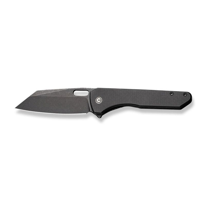 CIVIVI Nugz Flipper & Thumb Hole Knife Black G10 Handle (3.17" Black Stonewashed 14C28N Blade) C23060 - 1