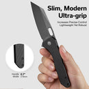 CIVIVI Nugz Flipper & Thumb Hole Knife G10 Handle (3.17" 14C28N Blade) C23060 - 1