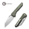 CIVIVI Nugz Flipper & Thumb Hole Knife Green Canvas Micarta Handle (3.17" Satin Finished 14C28N Blade) C23060 - 2