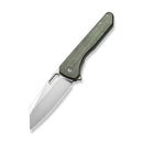 CIVIVI Nugz Flipper & Thumb Hole Knife Green Canvas Micarta Handle (3.17" Satin Finished 14C28N Blade) C23060 - 2