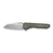 CIVIVI Nugz Flipper & Thumb Hole Knife Green Canvas Micarta Handle (3.17" Satin Finished 14C28N Blade) C23060 - 2