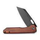 CIVIVI Nugz Flipper & Thumb Hole Knife Guibourtia Wood Handle (3.17" Black Stonewashed 14C28N Blade) C23060 - 3