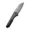 CIVIVI Nugz Flipper & Thumb Hole Knife Twill Carbon Fiber Overlay On Black G10 Handle (3.17" Damascus Blade) C23060 - DS1