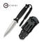 CIVIVI Perfrico Fixed Blade Knife Milled Black G10 Handle (4.49" Satin Finished 14C28N Blade) C23026 - 1, With 1PC Black Lanyard, Black Kydex Sheath & T - Clip