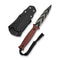 CIVIVI Perfrico Fixed Blade Knife Milled Burgundy G10 Handle (4.49" Black / Gray Striped 14C28N Blade) C23026 - 3, With 1PC Black Lanyard, Black Kydex Sheath & T - Clip