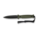 CIVIVI Perfrico Fixed Blade Knife Milled OD Green G10 Handle (4.49" Black Stonewashed 14C28N Blade) C23026 - 2, With 1PC Black Lanyard, Black Kydex Sheath & T - Clip