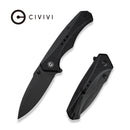 CIVIVI Photonix Flipper & Thumb Stud Knife Black Coarse G10 Handle (3.7" Black Stonewashed 14C28N Blade) C23081B - 1