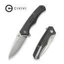 CIVIVI Photonix Flipper & Thumb Stud Knife Dark Green Canvas Micarta Handle (3.7" Satin Finished 14C28N Blade) C23081B - 3