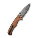 CIVIVI Photonix Flipper & Thumb Stud Knife Guibourtia Wood Handle (3.7" Damascus Blade) C23081B - DS1