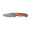 CIVIVI Photonix Flipper & Thumb Stud Knife Guibourtia Wood Handle (3.7" Damascus Blade) C23081B - DS1