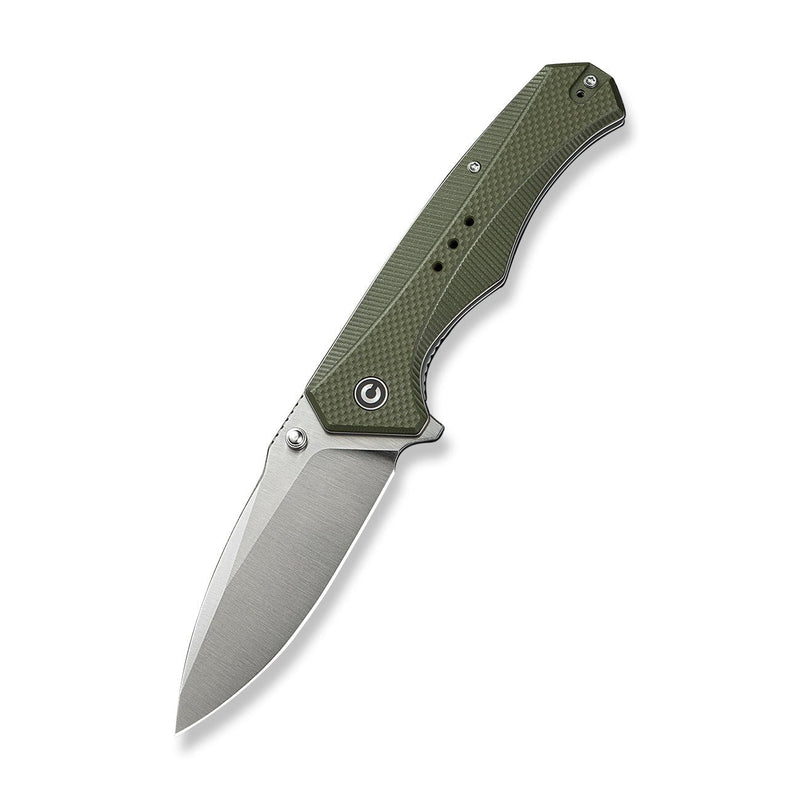 CIVIVI Photonix Flipper & Thumb Stud Knife OD Green Coarse G10 Handle (3.7" Satin Finished 14C28N Blade) C23081B - 2