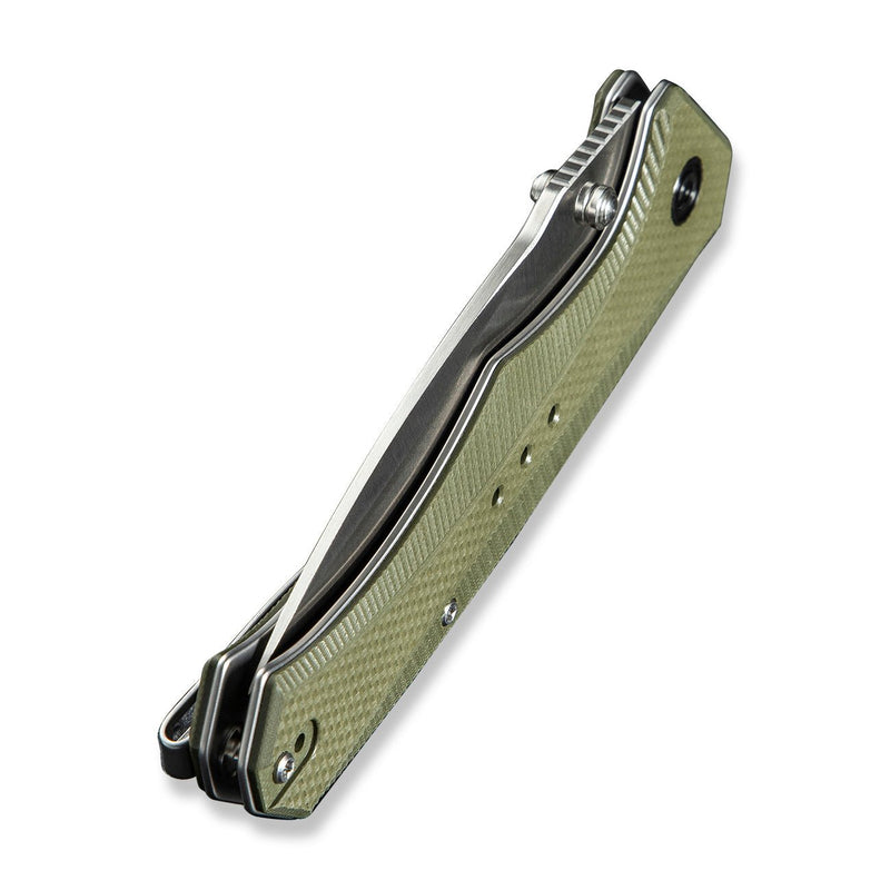 CIVIVI Photonix Flipper & Thumb Stud Knife OD Green Coarse G10 Handle (3.7" Satin Finished 14C28N Blade) C23081B - 2