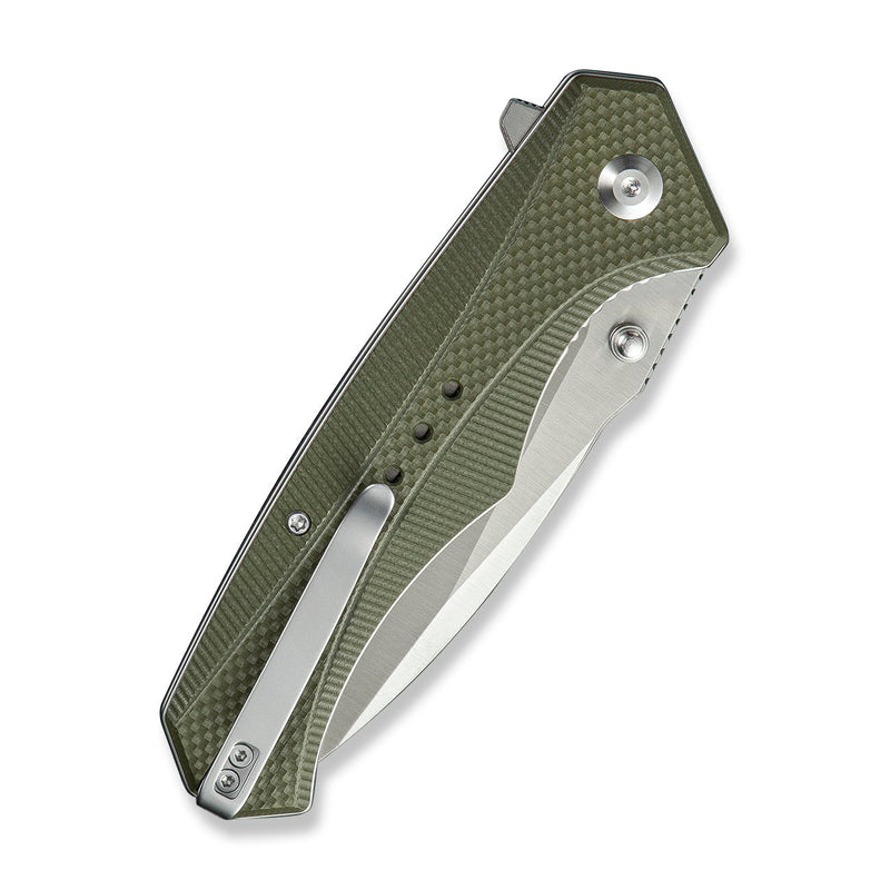 CIVIVI Photonix Flipper & Thumb Stud Knife OD Green Coarse G10 Handle (3.7" Satin Finished 14C28N Blade) C23081B - 2