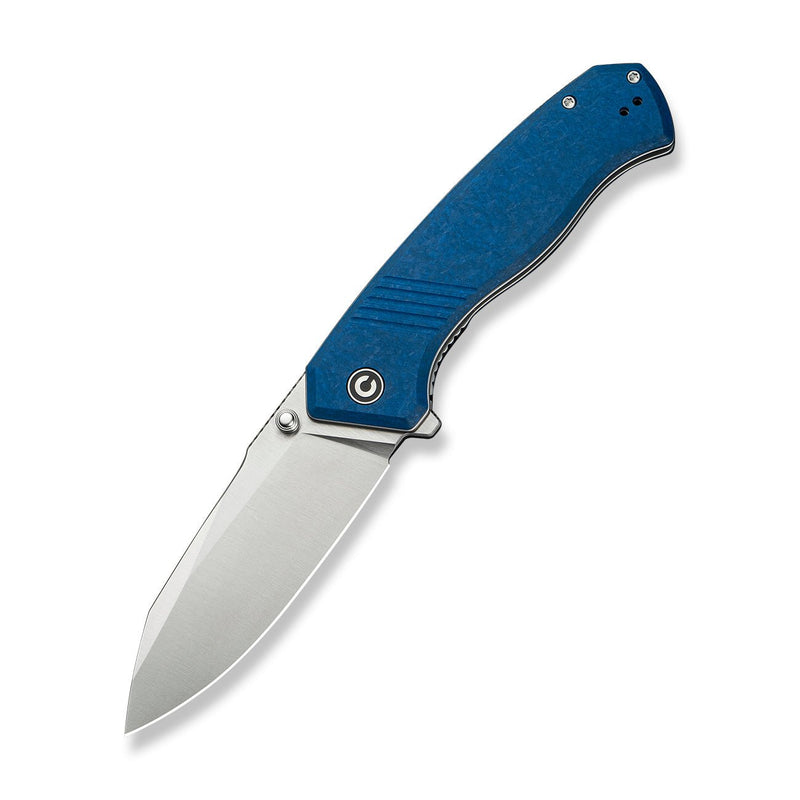 CIVIVI Placoid Flipper & Thumb Stud Knife Blue Shredded G10 Handle (3.67" Satin Finished 14C28N Blade) C23079 - 2