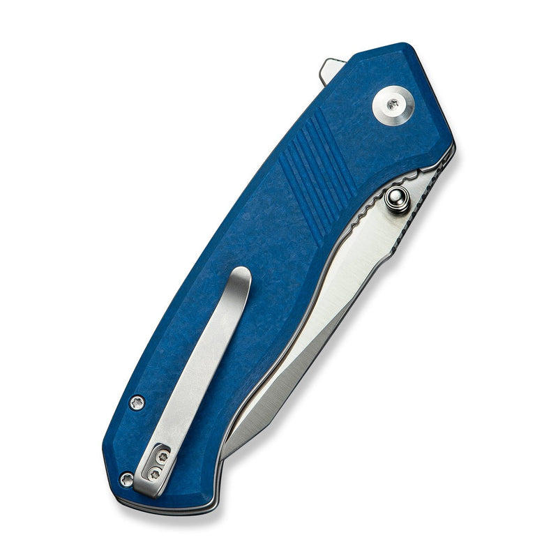 CIVIVI Placoid Flipper & Thumb Stud Knife Blue Shredded G10 Handle (3.67" Satin Finished 14C28N Blade) C23079 - 2