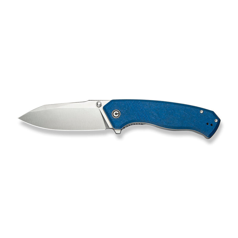 CIVIVI Placoid Flipper & Thumb Stud Knife Blue Shredded G10 Handle (3.67" Satin Finished 14C28N Blade) C23079 - 2