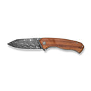 CIVIVI Placoid Flipper & Thumb Stud Knife Guibourtia Wood Handle (3.67" Damascus Blade) C23079 - DS1