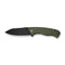 CIVIVI Placoid Flipper & Thumb Stud Knife OD Green Coarse G10 Handle (3.67" Black Stonewashed 14C28N Blade) C23079 - 3