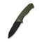 CIVIVI Placoid Flipper & Thumb Stud Knife OD Green Coarse G10 Handle (3.67" Black Stonewashed 14C28N Blade) C23079 - 3