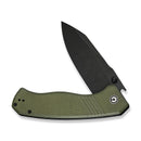 CIVIVI Placoid Flipper & Thumb Stud Knife OD Green Coarse G10 Handle (3.67" Black Stonewashed 14C28N Blade) C23079 - 3