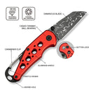 CIVIVI Pragma Thumb Stud & Button Lock Knife Aluminum Handle With S/S Carabiner & Bottle Opener (2.2" Damascus Blade) C23062B - DS1