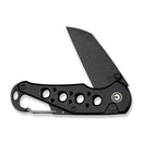 CIVIVI Pragma Thumb Stud & Button Lock Knife Black Aluminum Handle With S/S Carabiner And Bottle Opener (2.2" Black Stonewashed Nitro - V Blade) C23062B - 1