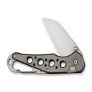 CIVIVI Pragma Thumb Stud & Button Lock Knife Gray Aluminum Handle With S/S Carabiner And Bottle Opener (2.2" Satin Finished Nitro - V Blade) C23062B - 2