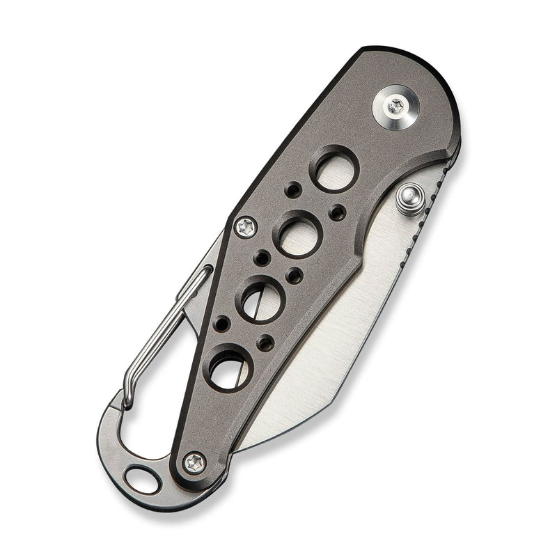 CIVIVI Pragma Thumb Stud & Button Lock Knife Gray Aluminum Handle With S/S Carabiner And Bottle Opener (2.2" Satin Finished Nitro - V Blade) C23062B - 2