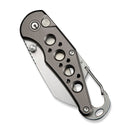 CIVIVI Pragma Thumb Stud & Button Lock Knife Gray Aluminum Handle With S/S Carabiner And Bottle Opener (2.2" Satin Finished Nitro - V Blade) C23062B - 2