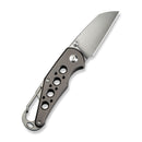 CIVIVI Pragma Thumb Stud & Button Lock Knife Gray Aluminum Handle With S/S Carabiner And Bottle Opener (2.2" Satin Finished Nitro - V Blade) C23062B - 2