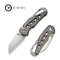 CIVIVI Pragma Thumb Stud & Button Lock Knife Gray Aluminum Handle With S/S Carabiner And Bottle Opener (2.2" Satin Finished Nitro - V Blade) C23062B - 2